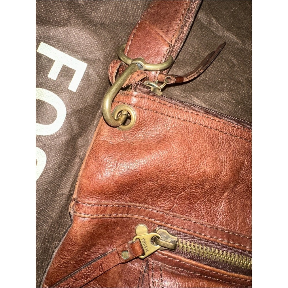 Fossil‎ vintage Leather Shoulder Bag brown with dust bag - Picture 3 of 16